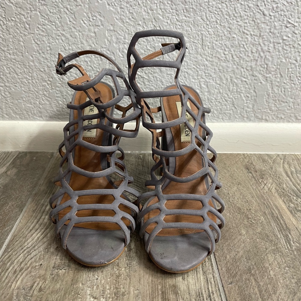 Steve Madden Gray Gladiator Heels